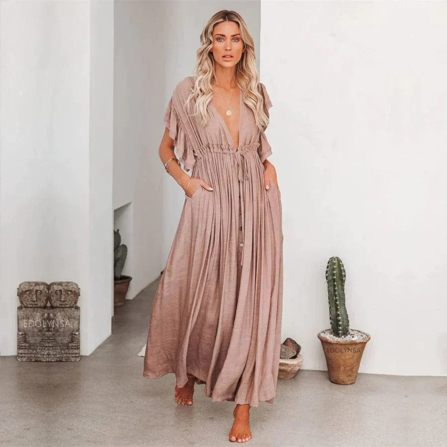 Sienna | Maxi Taupe Ibiza Jurk